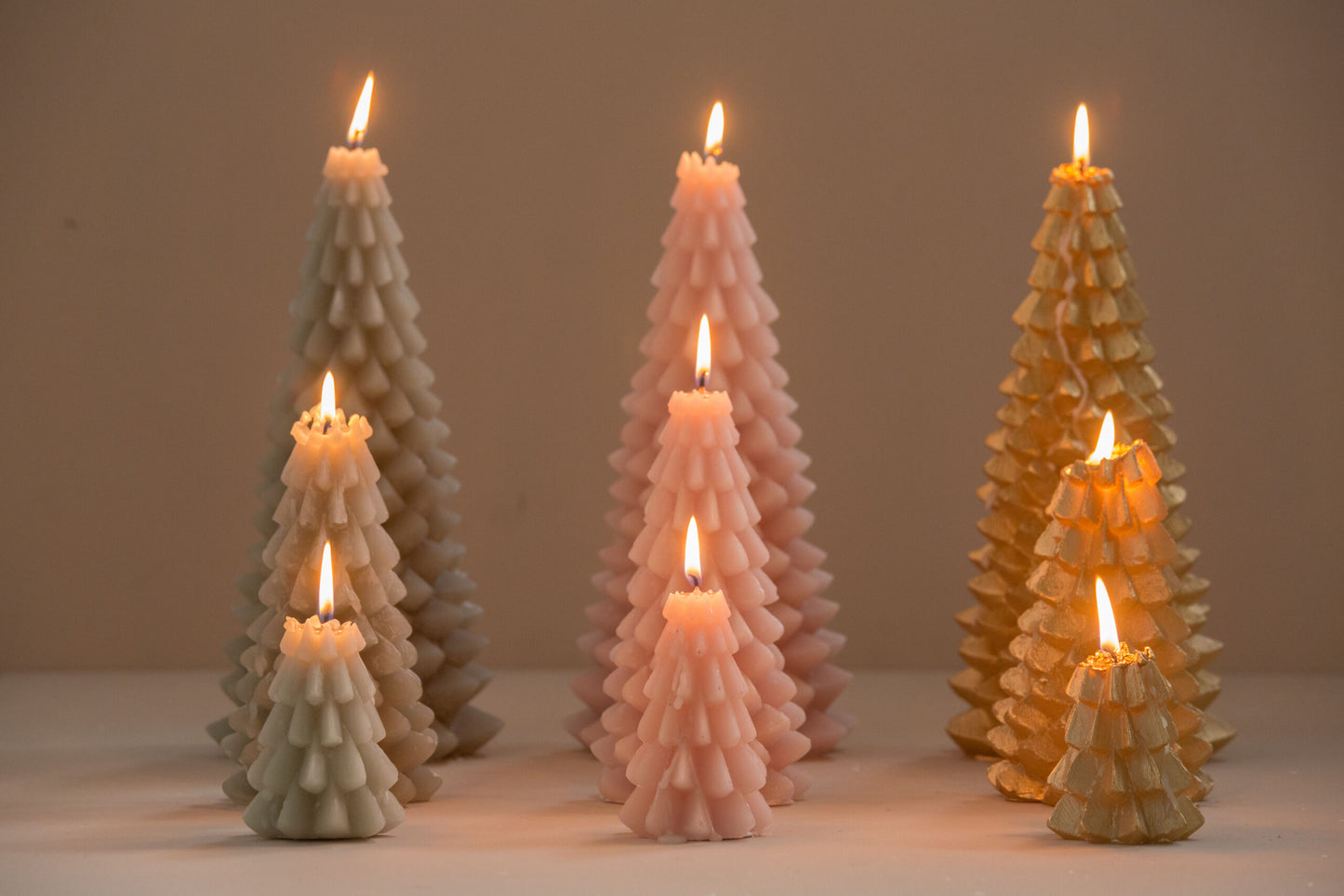Kerstboom Kaars Goud