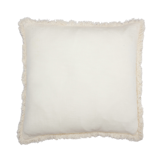 Cushion with Fringes Cream