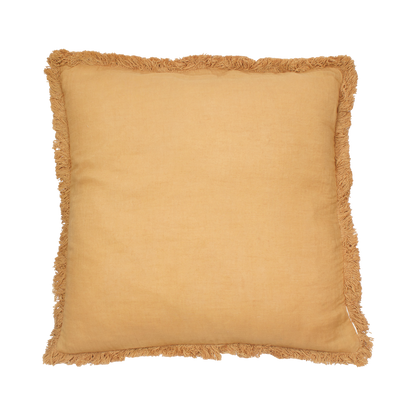 Cushion with Fringes Mustard
