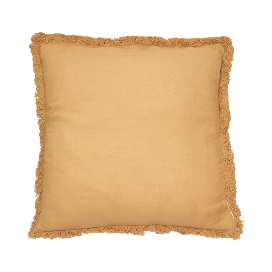 Cushion with Fringes Mustard