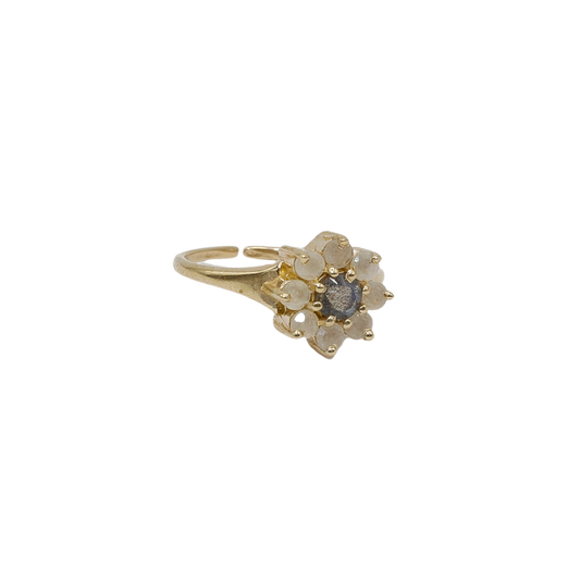 Vintage Ring Bloem Labradoriet