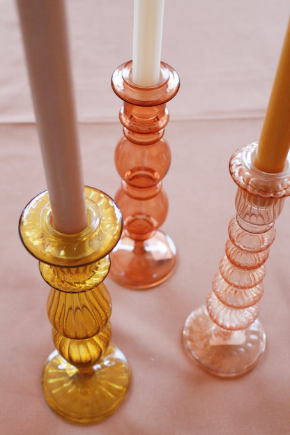 Glass Candlestick Blush