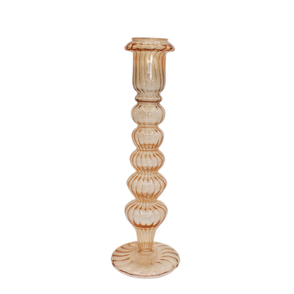 Glass Candlestick Blush