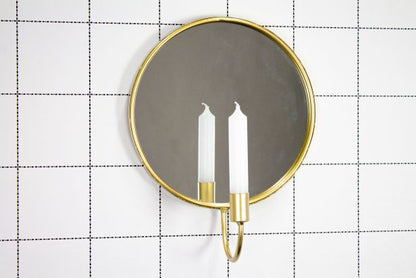 Mirror with Candle Gold and Black
