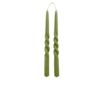 Twist Candles Olive Green