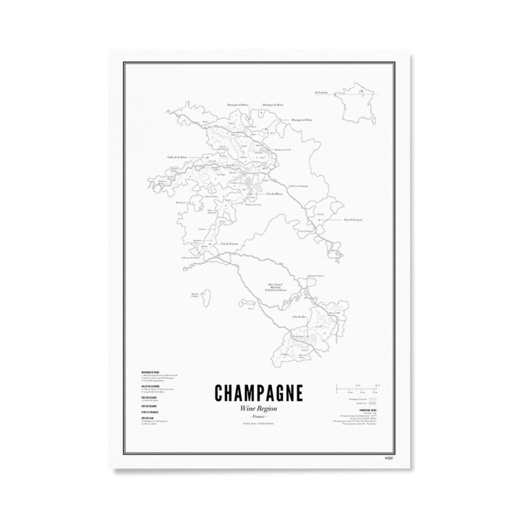 Champagne Wijnregio Poster