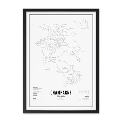 Champagne Wijnregio Poster