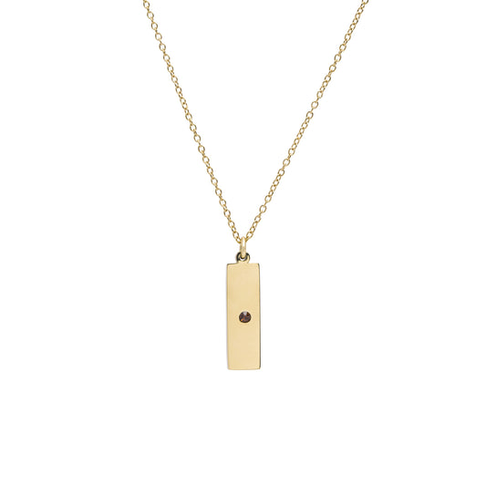 Brown Bar Necklace Gold