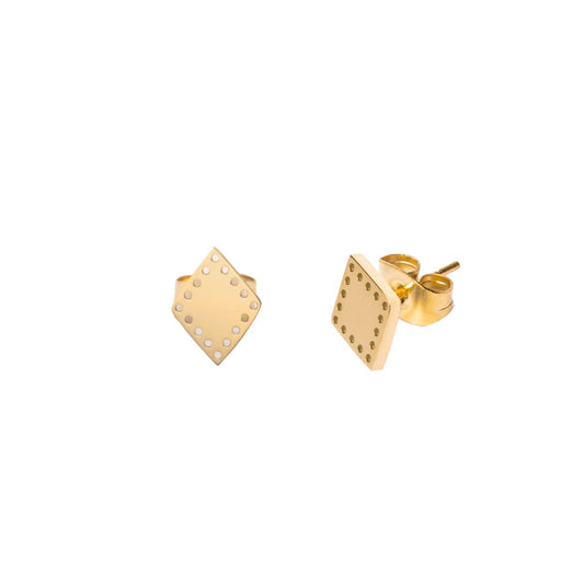 Dots Triangle Stud Earrings Gold